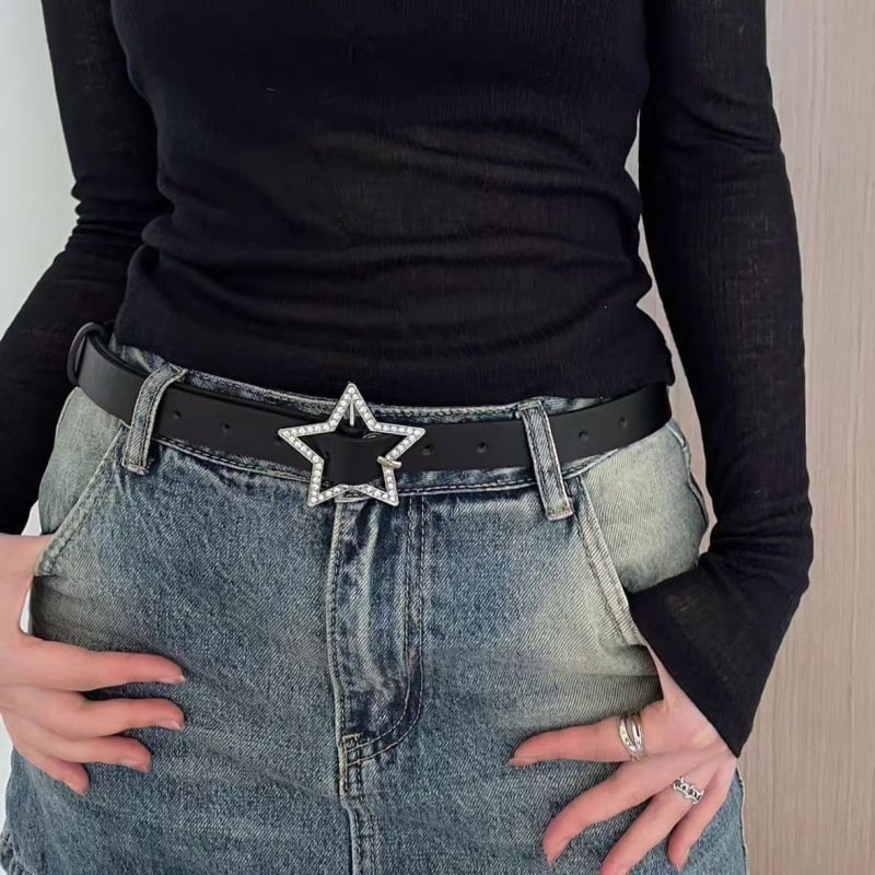 Kožni pojas od umjetne kože s kontrastnim nitima, punk-hip-hop stil, unisex, svakodnevni streetwear, 110 cm