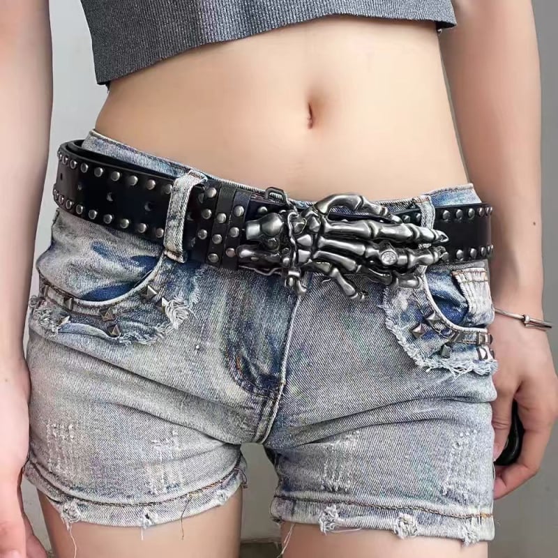 Kožni pojas od umjetne kože s kontrastnim nitima, punk-hip-hop stil, unisex, svakodnevni streetwear, 110 cm