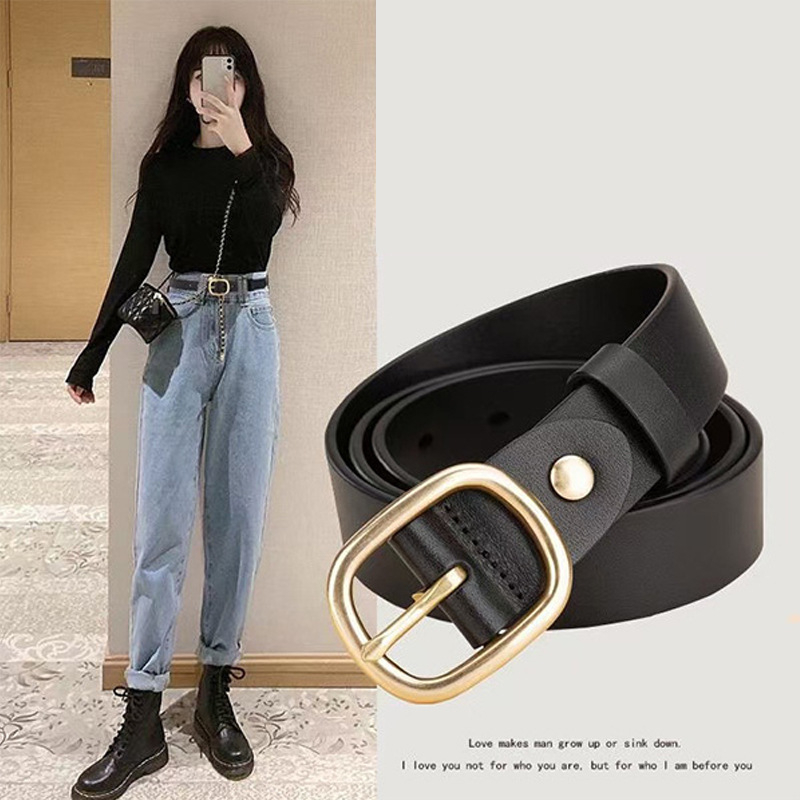 Ženski kaiš za traperice od umjetne kože, metalna kopča s pinom, korejski stil, casual, duljina 95–120 cm, širina 2–4 cm