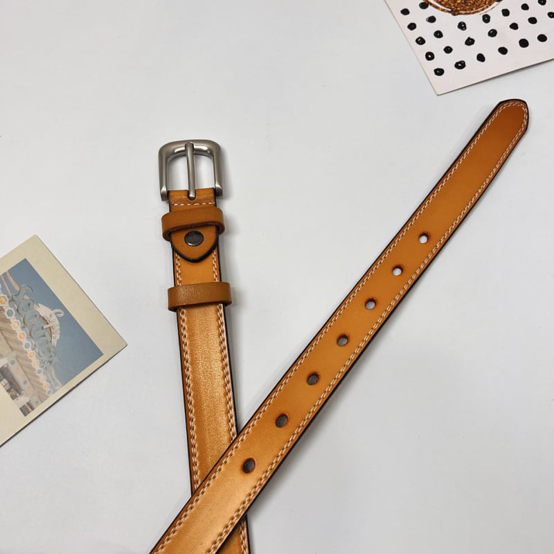 Ženski široki kaiš od PU kože – korejski stil, casual modni dizajn s bijelom prugom