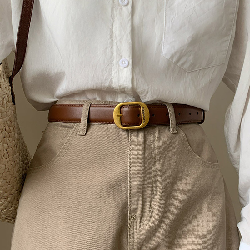 Ženski kožni pojas, crna, širina 2-4 cm, jednostavan casual stil uz traperice, svestran modni dodatak