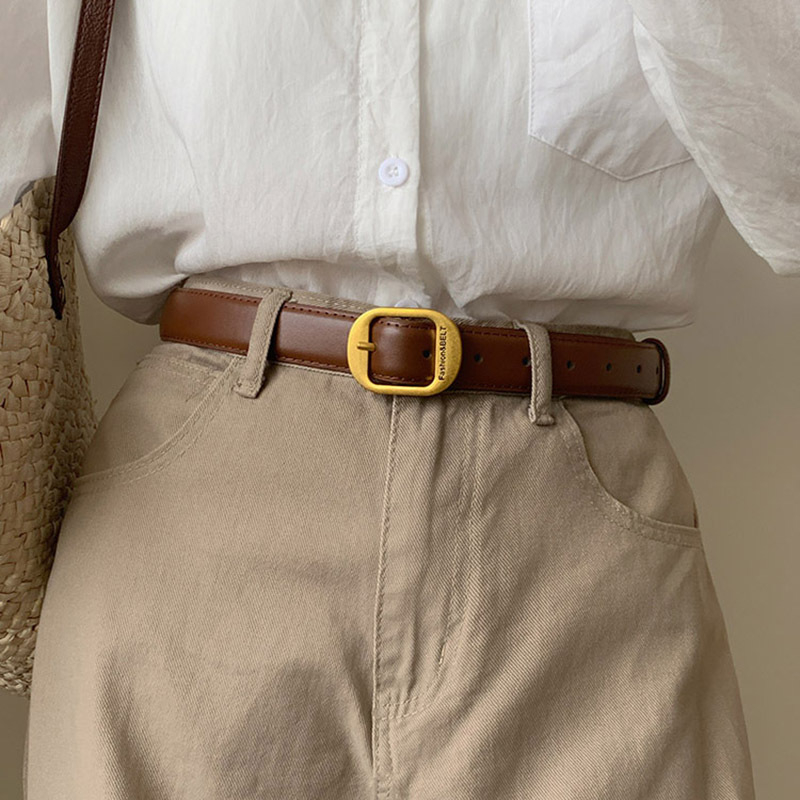 Ženski kožni pojas, crna, širina 2-4 cm, jednostavan casual stil uz traperice, svestran modni dodatak