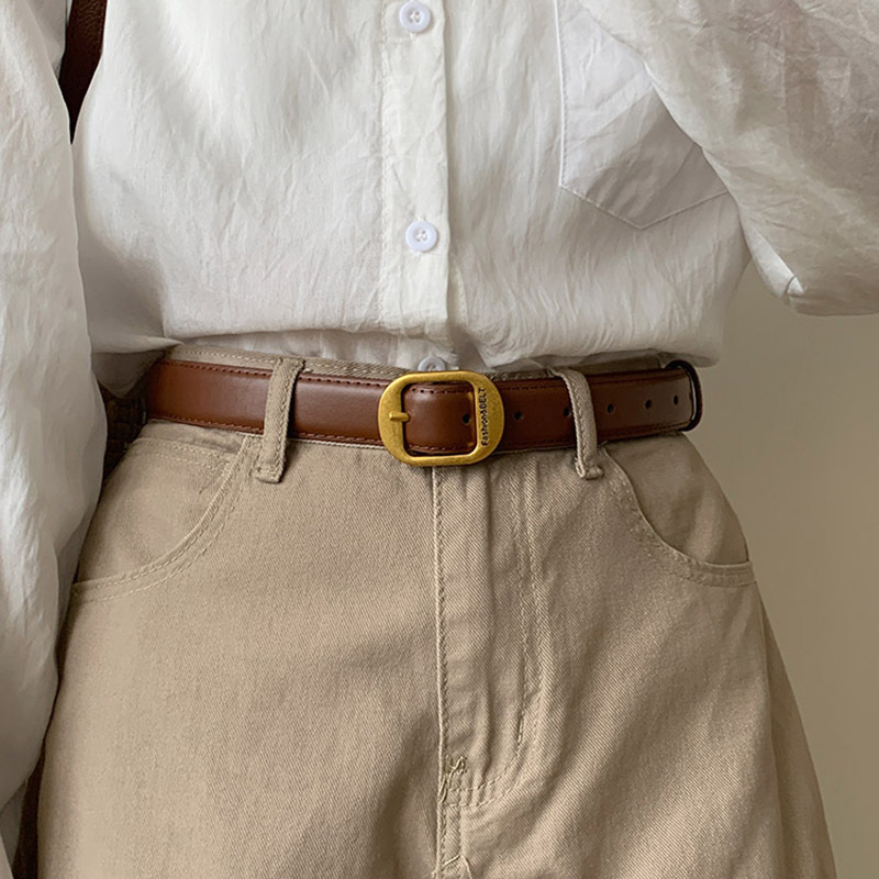 Ženski kožni pojas, crna, širina 2-4 cm, jednostavan casual stil uz traperice, svestran modni dodatak