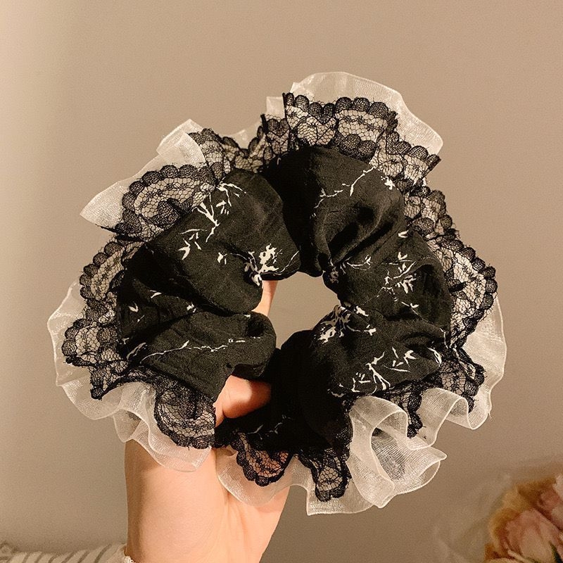 Mrežasta čipkasta traka za kosu – elegantan vintage stil za žene, visoka elastičnost gumice za kosu