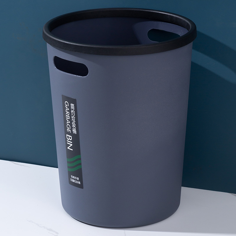 Plastični koš za smeće s otvorom na vrhu, velikog kapaciteta, za kuhinju, dnevni boravak i kupaonu, s dvije ručke.
