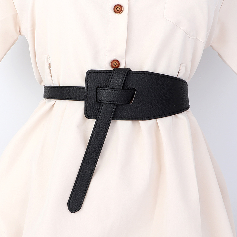 Ženski široki kaiš od umjetne kože – dekorativni kaiš za džempere i haljine, retro stil, duljina 115 cm