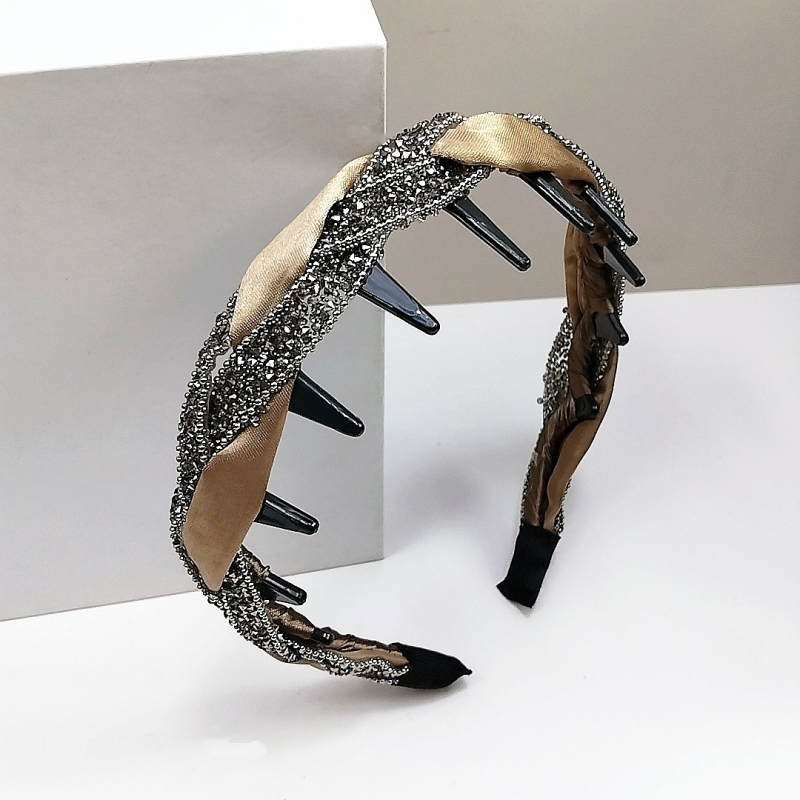 Korejski stil ukos za kosu sa kristalima i obrnuto oblikovanim zubima za visoku krunu, ženski dodatak za kosu, moderan i svestran