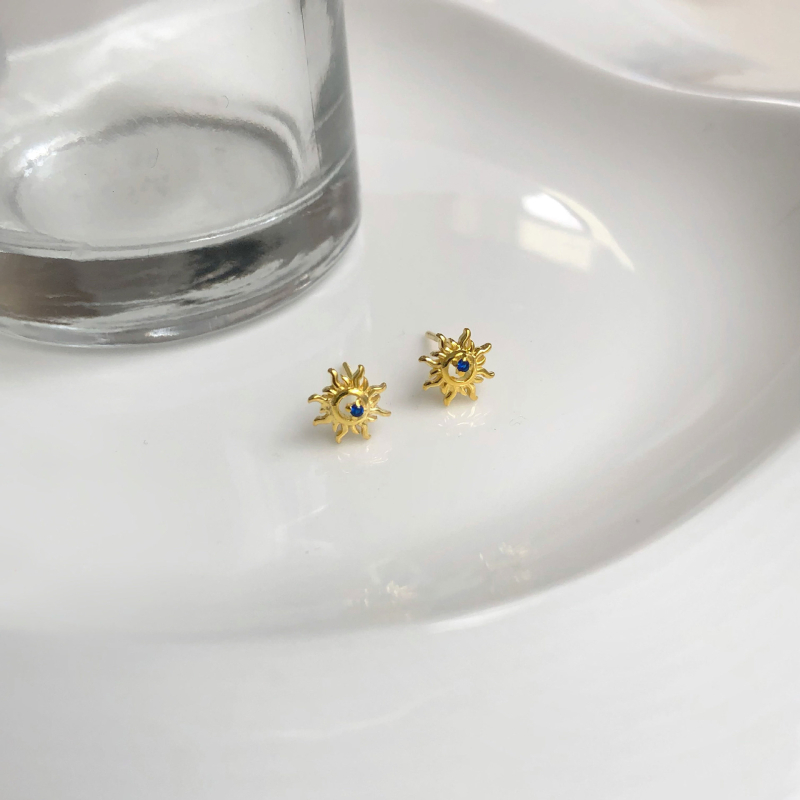 Sun stud naušnice za muškarce, kartilagijski studovi, 925 srebra, minimalistički dizajn