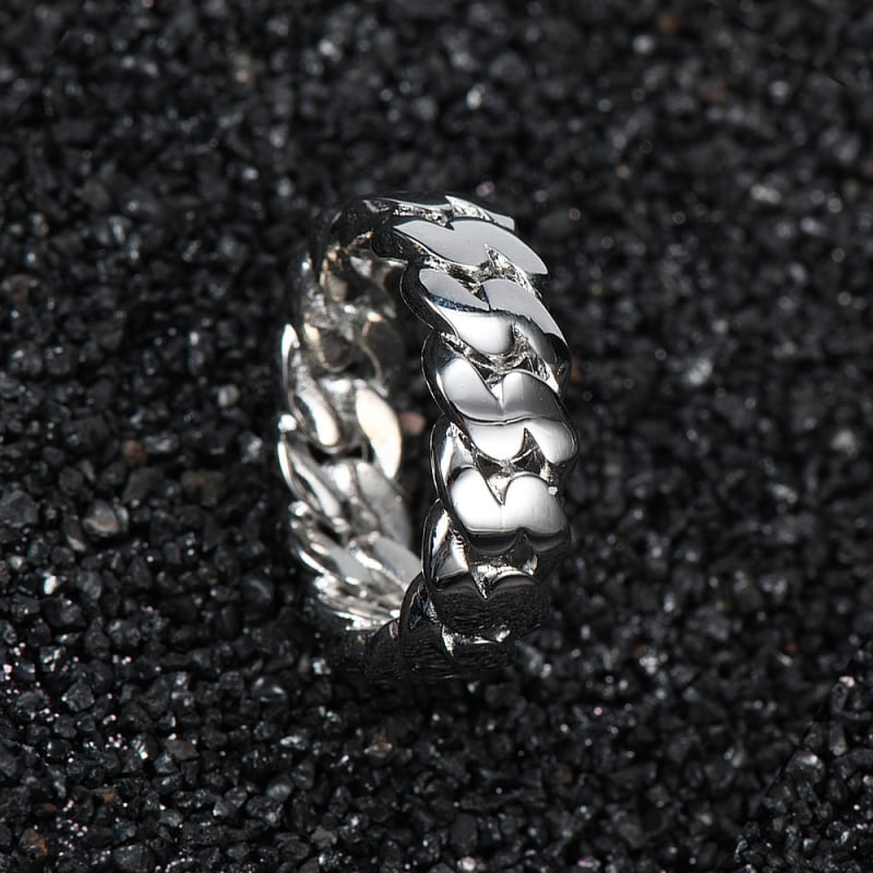 8 mm sjajni kubanski prsten s bakrenim premazom i završnim 18K zlatom, unisex hip-hop stil dodatak