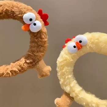 Plišana traka za kosu s karikaturnim dizajnom pilića, ženski jesensko-zimski headband za pranje lica i dodatak za kosu