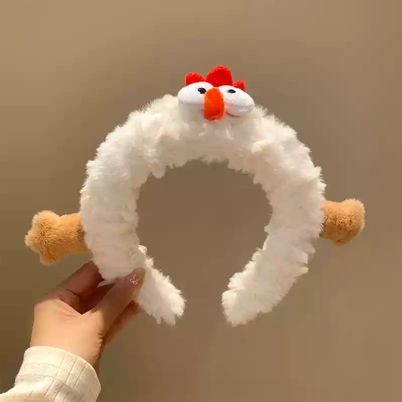 Plišana traka za kosu s karikaturnim dizajnom pilića, ženski jesensko-zimski headband za pranje lica i dodatak za kosu