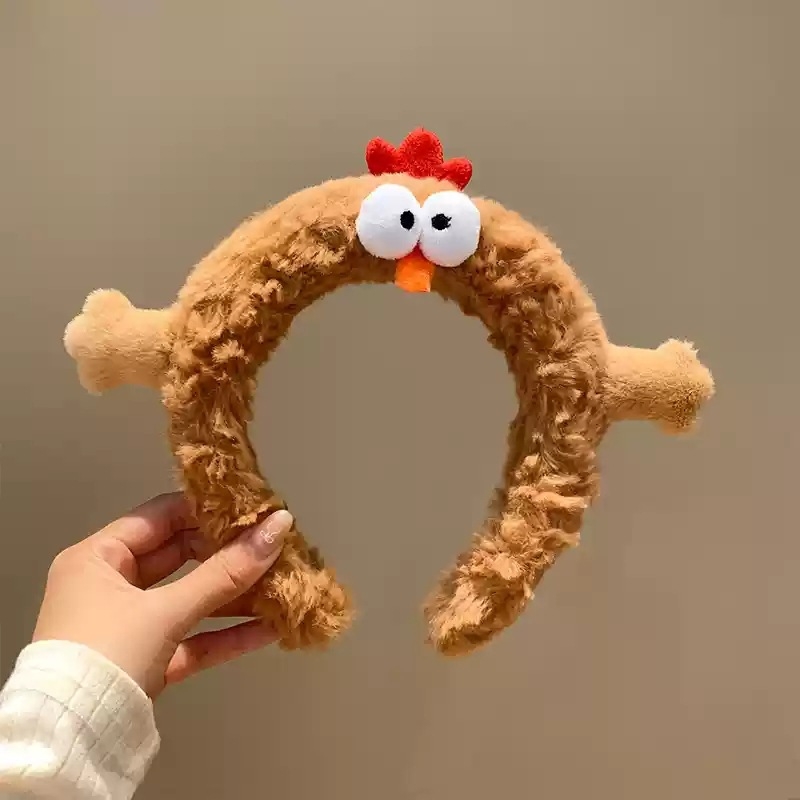 Plišana traka za kosu s karikaturnim dizajnom pilića, ženski jesensko-zimski headband za pranje lica i dodatak za kosu