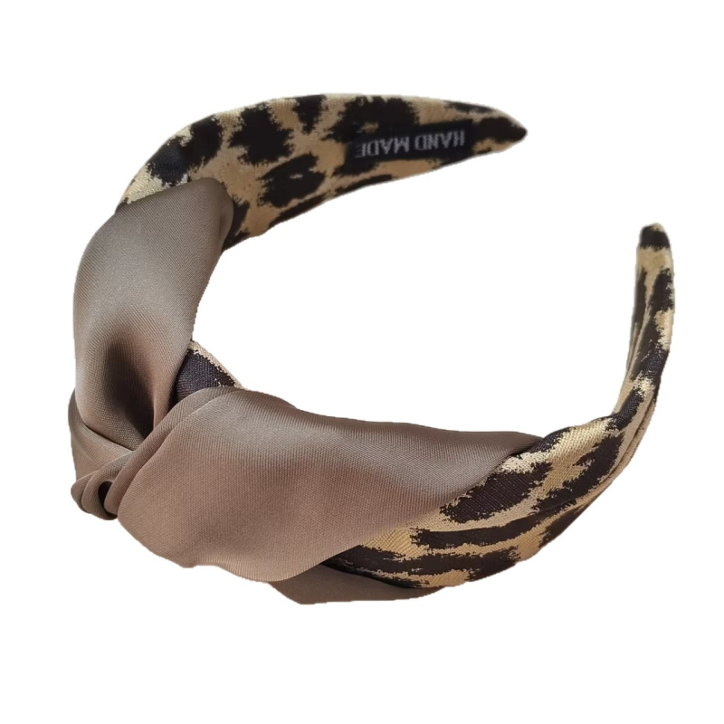 Ženska traka za kosu s smeđim leopard uzorkom, novi vrhunski dizajn, debeli retro dodatak za pranje lica, jesen-zima