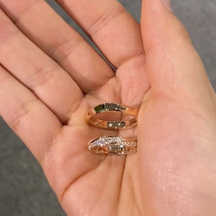 Mobius prsten s dijamantima za parove – unisex, luksuzan modni dodatak