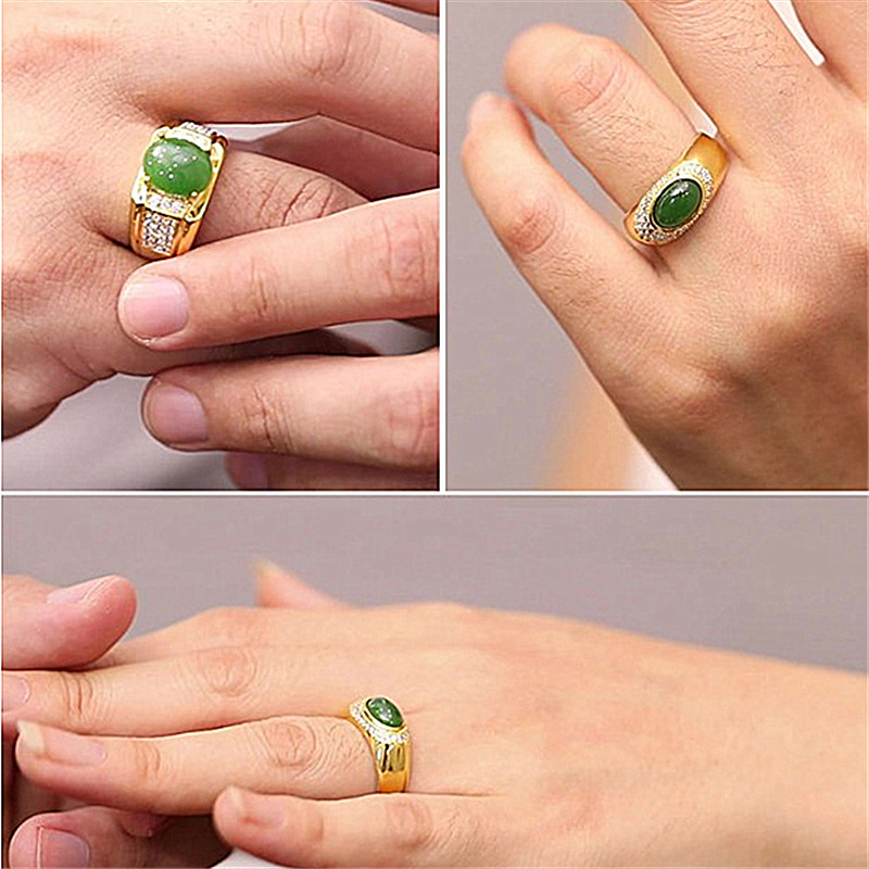 Prsten sa srebrnim uokvirenjem, prirodni Hetianski zeleni jadeit i zeleni chalcedon – unisex geometrijski dizajn