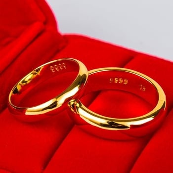 Unisex vjenčani prsten s pijeskovito zlatnim završetkom, glatka površina, ručna izrada, čistoća 99,99