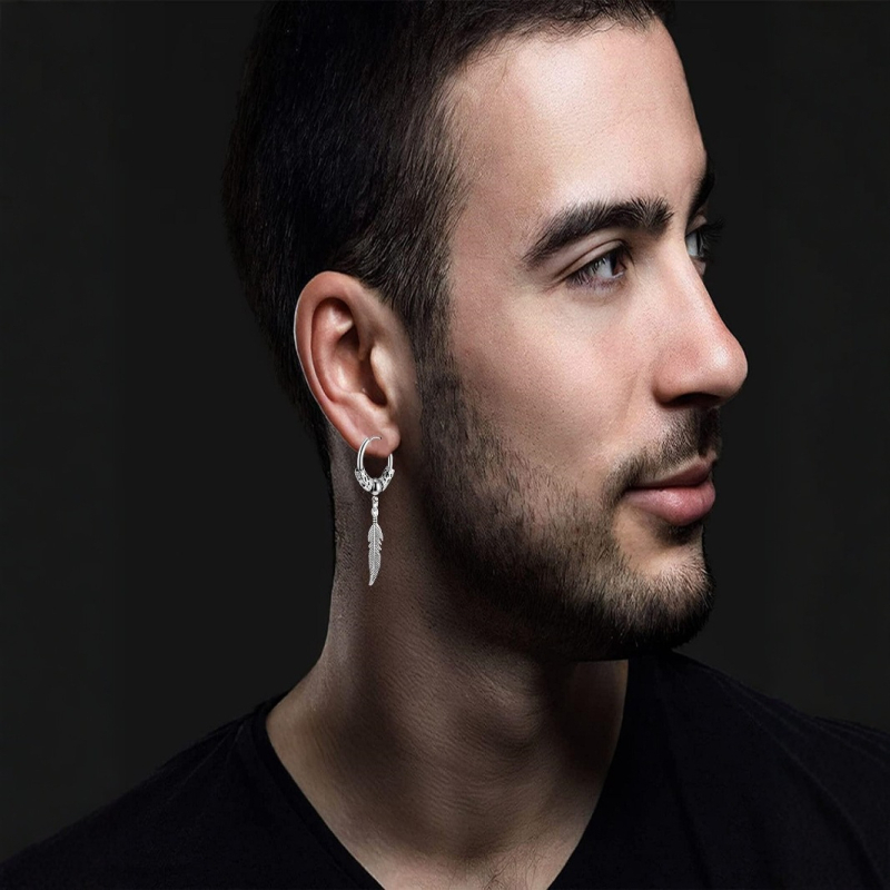 Set naušnica od nehrđajućeg čelika, unisex – oblici srca i U, kreativni punk nakit za uho