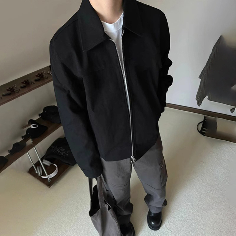 Crna Cleanfit jakna, uski kroj, muška, proljeće–jesen, casual baseball stil