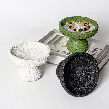 Dekorativni prirodni bijeli kristalni šljunak s bazom za pročišćavanje magnetskog kamena i cementna zdjela za pohranu nakita