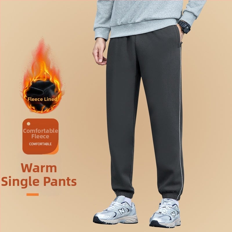 Zimné unisex tepláky s fleecovou podšívkou, voľný strih, plus veľkosť, na outdoorové športy a bežné nosenie, s manžetami