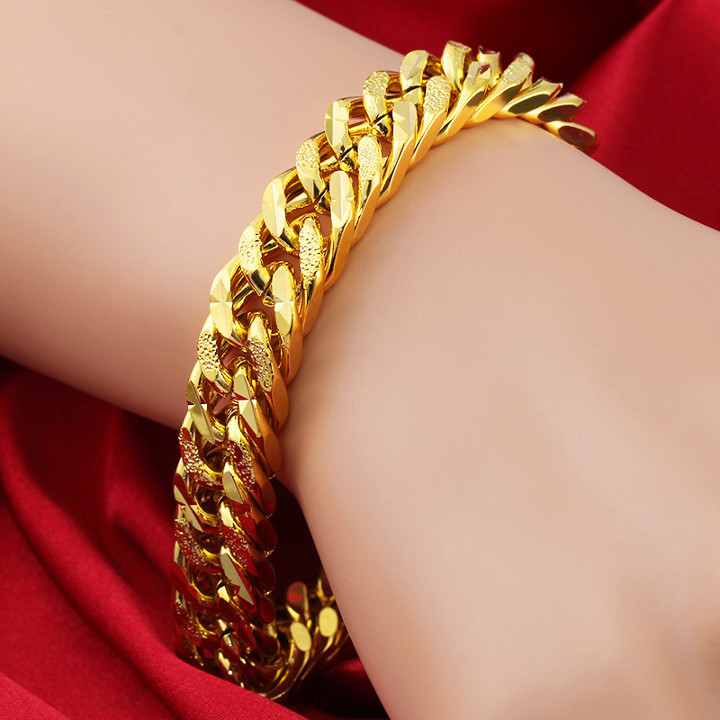 12mm pozlaćena klasična muška Cuban link narukvica