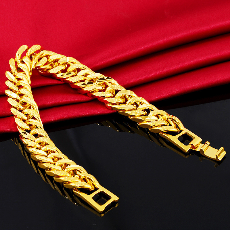 12mm pozlaćena klasična muška Cuban link narukvica