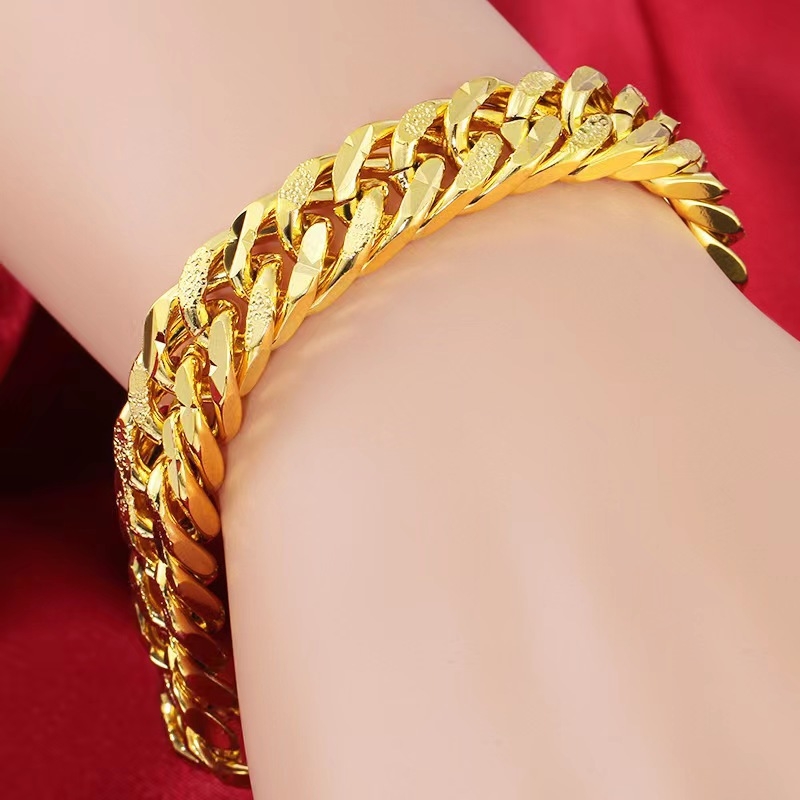 12mm pozlaćena klasična muška Cuban link narukvica