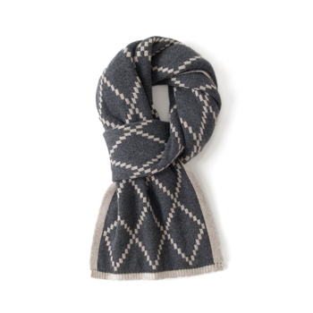 100% kasmír sál Fair Isle mintával, diamant mintázatú kockás dizájn, őszi-téli szezonra, uniszex