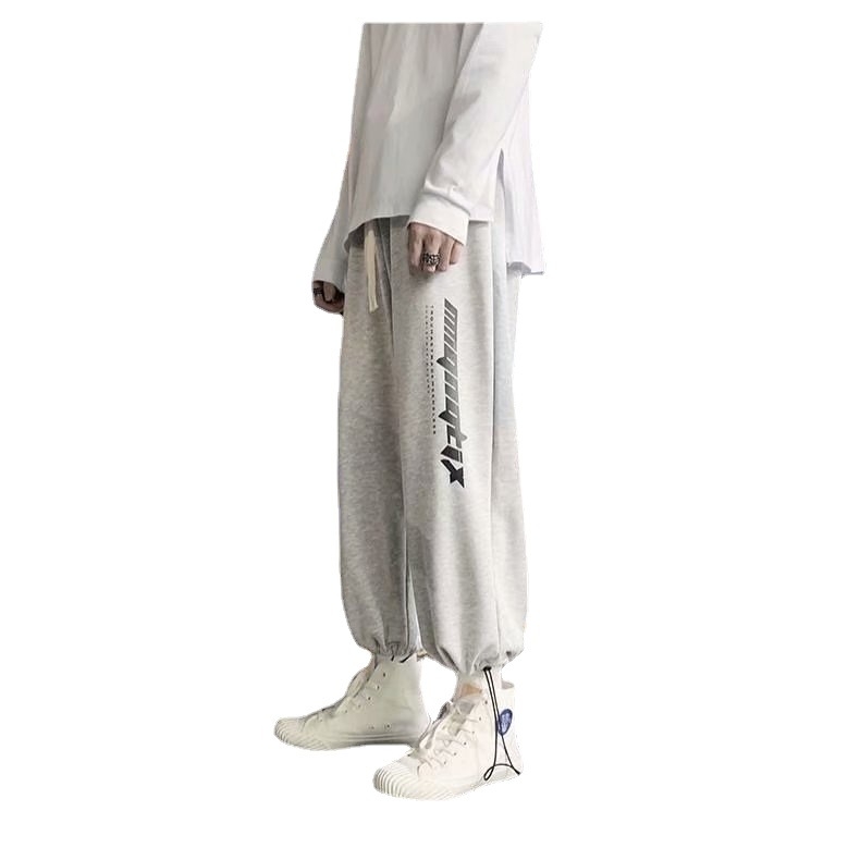 Muške opuštene sportske hlače s ravnim krojem, košarkaški stil, cropped, casual