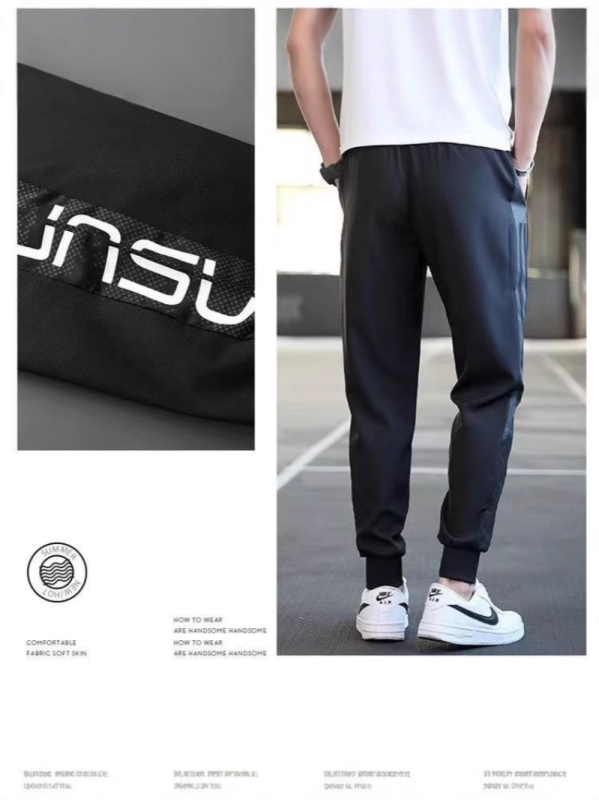 Muške sportske hlače s brzim sušenjem, tanke, duljina 9/10, casual jogger stil