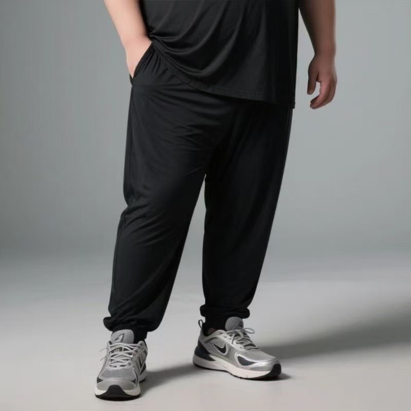 Férfiaknak nagy méretű, könnyű jogger nadrág, egyszínű, rugalmas, minimalist, mindennapi sportos hosszú nadrág