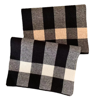 Wisa muški zimski karirani pleteni šal, otporan na vjetar i topao, 30 x 180 cm, produženog kroja, svestran
