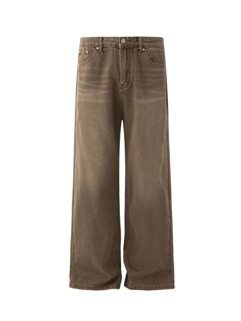 MYQ retro traperice za muškarce, stonewashed, jesenske široke ravne hlače, korejski stil, casual