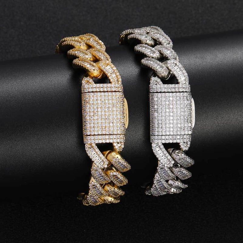 15mm kubanska lančana narukvica s miješanim cirkonima - unisex hip-hop stil, luksuzni nakit