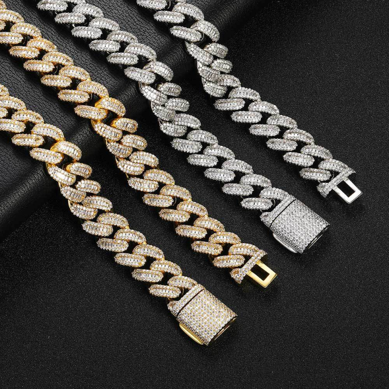 15mm kubanska lančana narukvica s miješanim cirkonima - unisex hip-hop stil, luksuzni nakit
