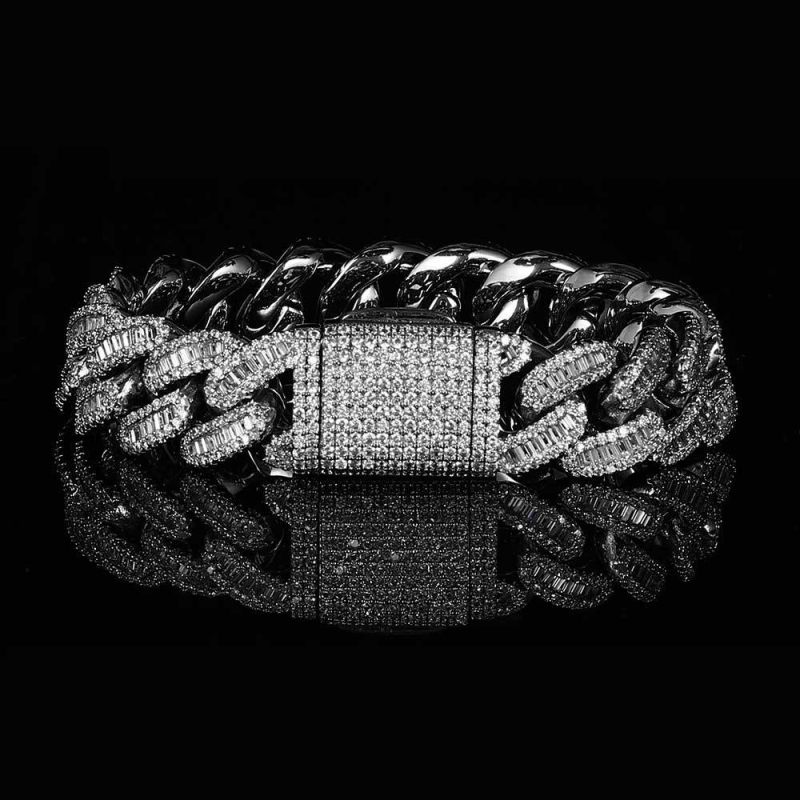 15mm kubanska lančana narukvica s miješanim cirkonima - unisex hip-hop stil, luksuzni nakit