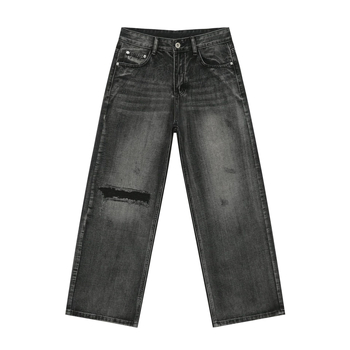 Nirben Denim | Muške traperice s pranjem, retro efekt, poderane, ravni kroj, opuštena silueta