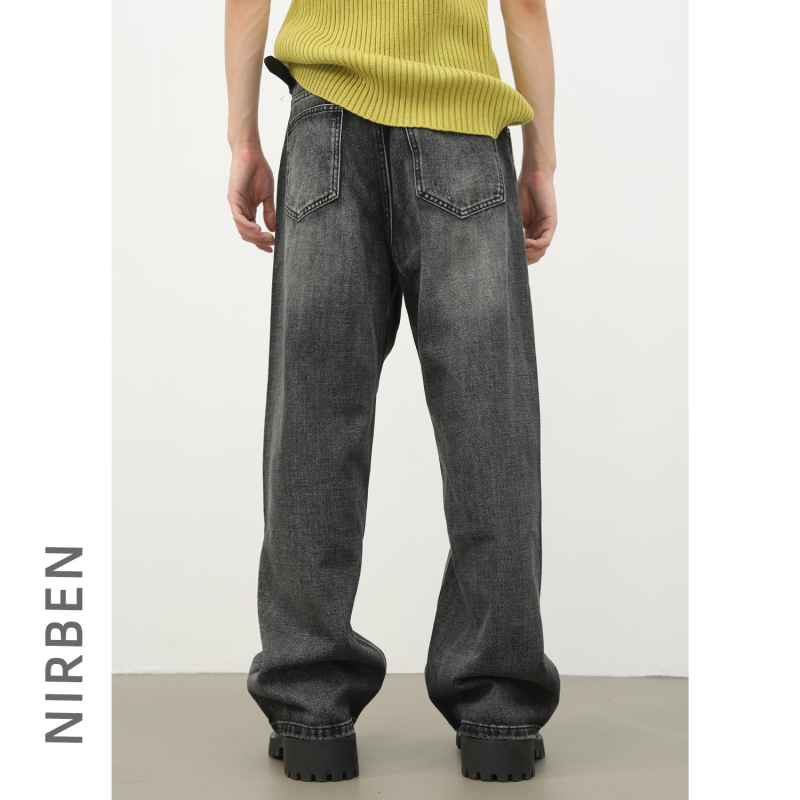 Nirben Denim | Muške traperice s pranjem, retro efekt, poderane, ravni kroj, opuštena silueta