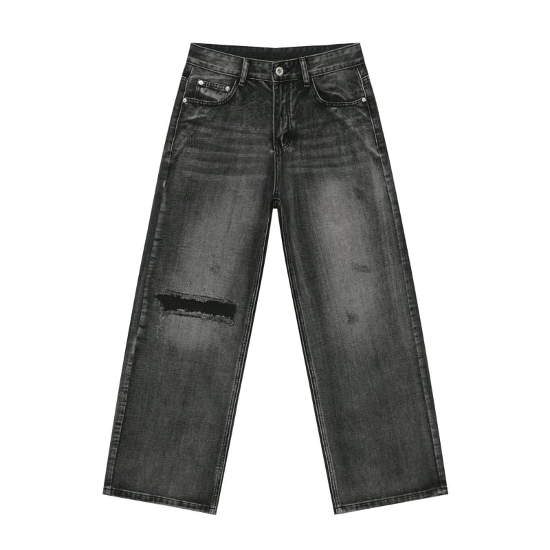 Nirben Denim | Muške traperice s pranjem, retro efekt, poderane, ravni kroj, opuštena silueta