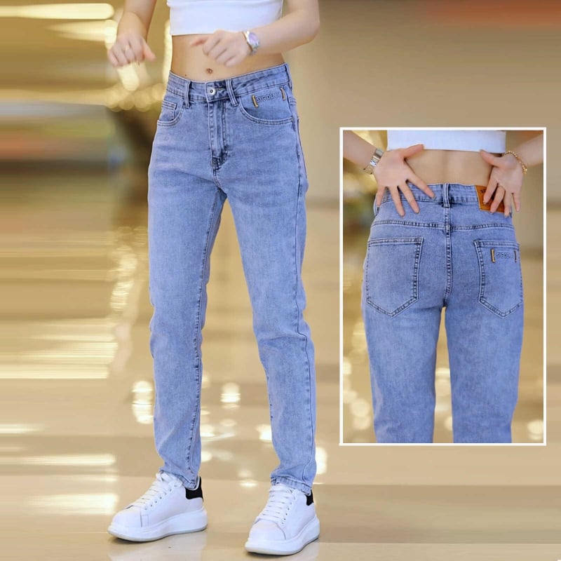 2025 új férfi világoskék farmernadrág, slim-fit, univerzális stílus, tavaszi cropped fazon