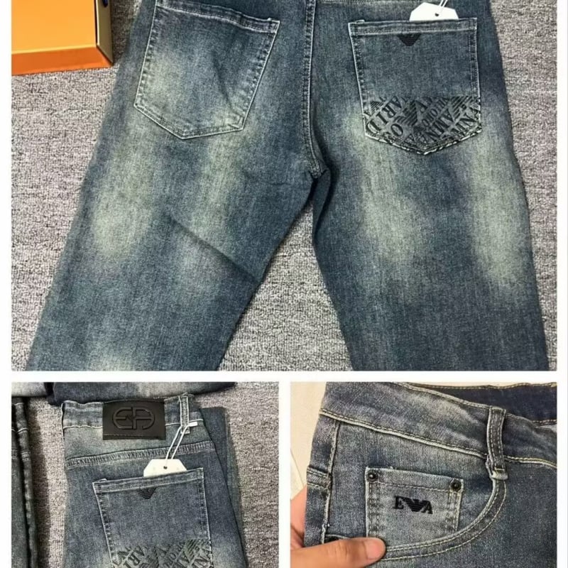 Мъжки дънки в измит син цвят, лека еластичност, Slim Straight кройка, модерен европейски стил 2025