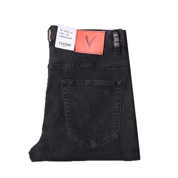 Muške traperice ravnog kroja u High Street stilu, crne, cijelo godišnje nošenje, premium pamuk denim, 2025