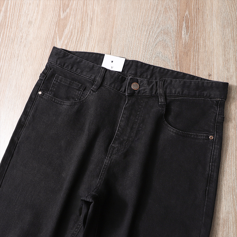 Muške traperice ravnog kroja u High Street stilu, crne, cijelo godišnje nošenje, premium pamuk denim, 2025