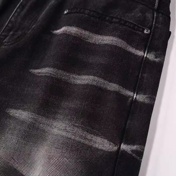 Muške traperice tie-dye pranjem, distresirane, ravne nogavice, slobodan kroj, casual američki retro stil