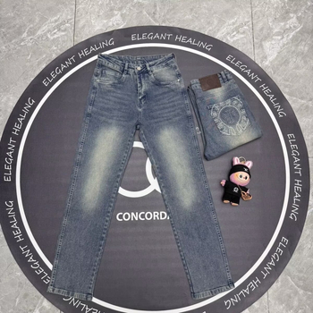 Muške traperice s križnim motivom i blok boja, oprane, elastične, slim-fit, ravne nogavice, casual hlače
