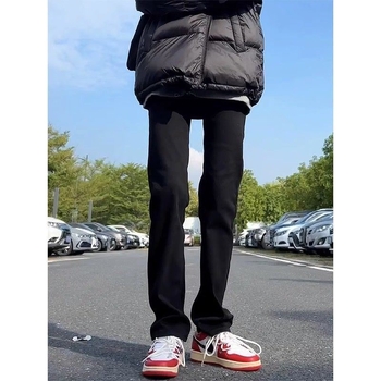Crne muške traperice Cleanfit Bootcut – uski ravni kroj, gradski stil