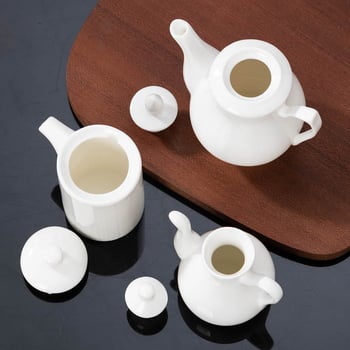 Bijeli keramički set posuda za začine: ulje, ocat, sojin sos i posudice za umake, 120–350 ml