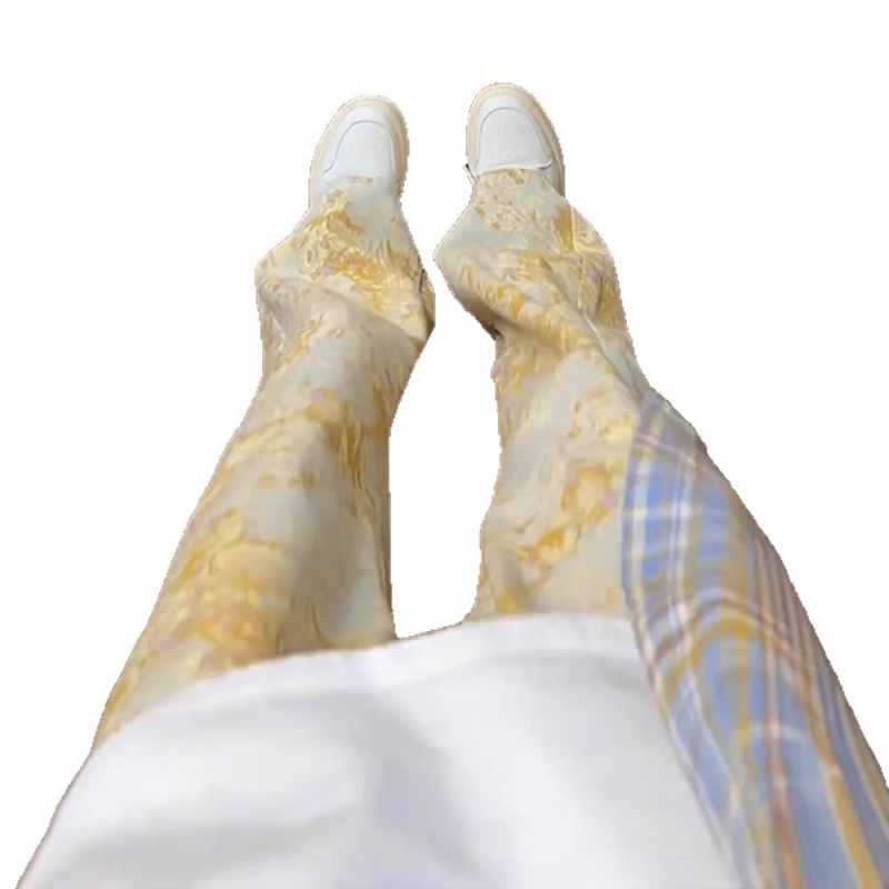 Премиум жакард дънки Bootcut за мъже, американски стил, Cleanfit тясна права кройка