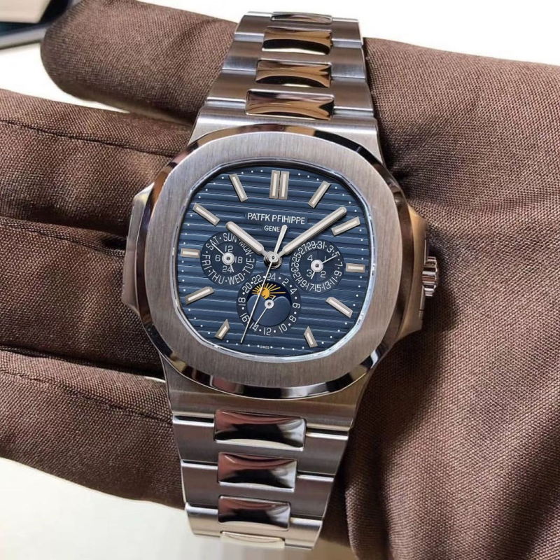 PATFK Nautilus replika pánske automatické mechanické hodinky, svetelný ciferník, vodotesné do 50 m, safírové sklo, puzdro zliatina, remienok z nerezovej ocele, 40 mm