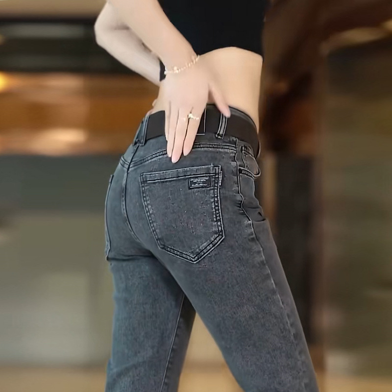 Muške denim traperice, elastične, slim straight kroj, casual, jesen 2025